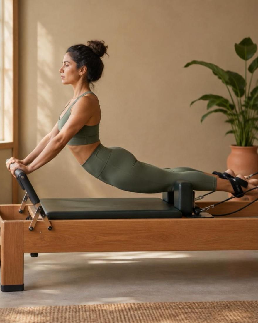 Mulher praticando pilates